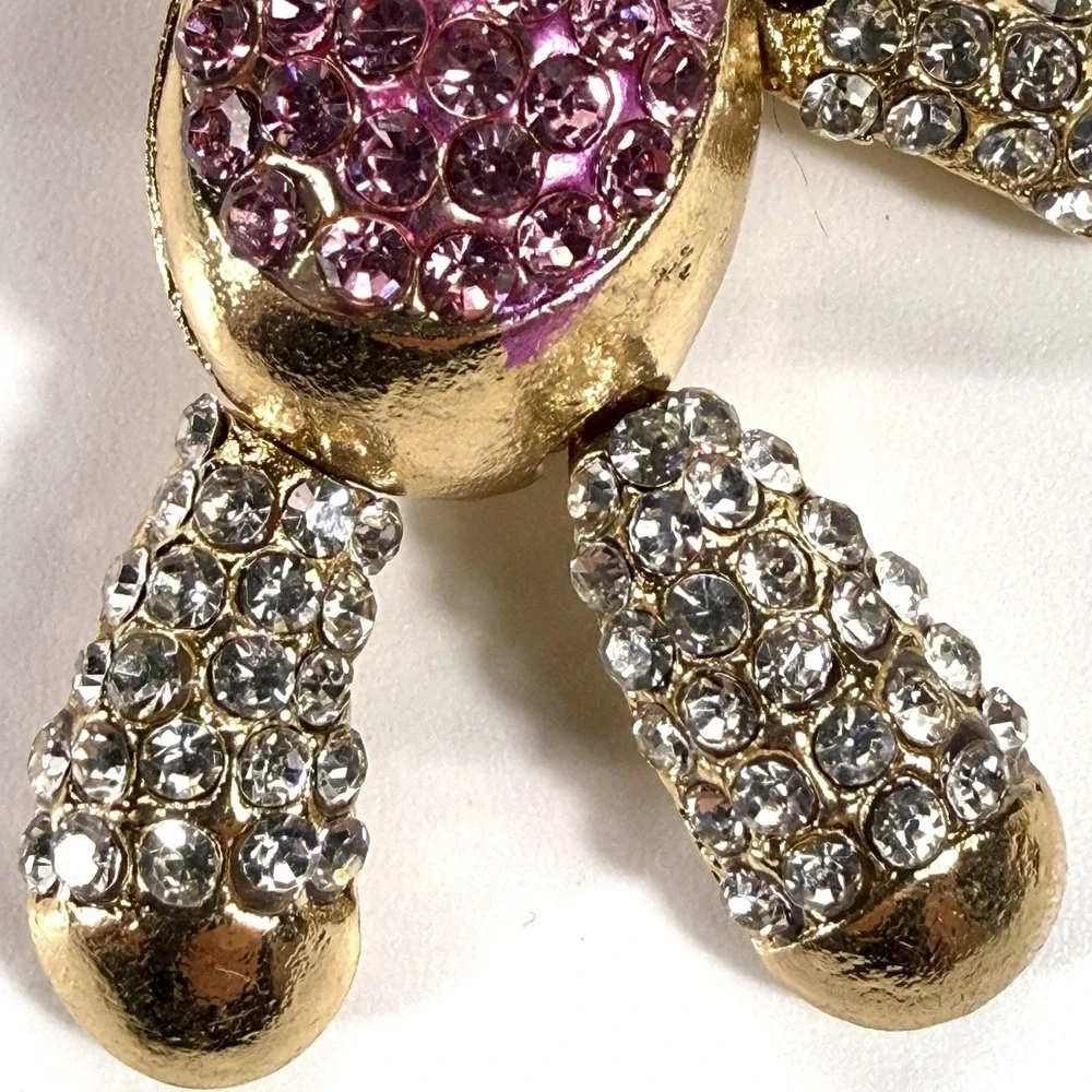 Adorable New Bling Pink Bear Keyring‎ Floating W Multicolor Vibrant Ballon's !!!